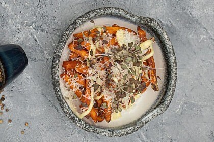 Loaded fries zoete aardappel